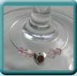 Jewelled Heart Wine Glass Charm
