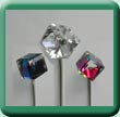 Crystal Cube Cravat Pins