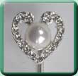 Pearl Centred Heart Tie/Cravat Pin