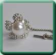 Asymmetric Pearl Flower Tie Tack with Cluth & Chain