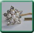 Gold Dainty Pearl Star Flower Tie Tack