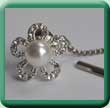 Pearl Centred Daisy Tie Tack with Chain