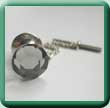 Round Crystal Tie Tack with chain