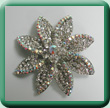 Diamante Encrusted Flower Brooch/Wrap Clip