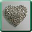 Diamante Encrusted Heart Brooch/Wrap Clip
