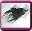 Black Satin Feather Rose Fascinator/Hair Band