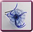 Royal Blue Curly Feather Rose Fascinator Hair Band