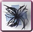 Navy Blue Feather Windmill Fascinator