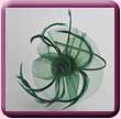 Green Curly Feather Rose Fascinator Hair Band