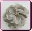 Grey Diamante Centred Flower Fascinator/Hair Clip