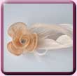 Apricot Sinamay Feather Rose Fascinator
