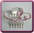 Double Crystal Heart Comb