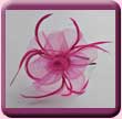 Hot Pink Curly Feather Rose Fascinator Hair Band