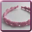 Pink Fabric Flower Row Alice Band