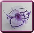 Purple Curly Feather Rose Fascinator Hair Band