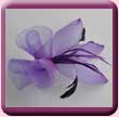 Purple Flower Leaf Triplet Fascinator Comb