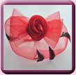 Red Shimmer Rose Bow Fascinator Hair Band