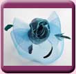 Teal & Turquoise Shimmer Rose Bow Fascinator Hair Band