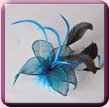 Teal Sinamay Trumpet Lily Fascinator Hair Clip