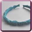 Turquoise Fabric Flower Row Alice Band