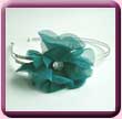 Teal Floaty Crystal Flower Alice Band
