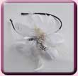 White Fabric Feather Flower