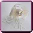 Ivory Cream Satin Feather Rose Fascinator/Hair Band