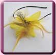 Bright Yellow Fabric Feather Flower
