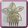 Crystal Diamante 5 Pointed Flower Comb