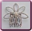 Pearl Pointed Diamante Flower Comb