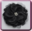 Black Diamante Centred Flower Fascinator/Hair Clip