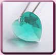 Blue Zircon Crystal Heart Hair Pin
