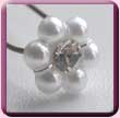 Crystal Surrounded by Pearls Hair Pin