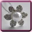 Large Diamante Pearl Flower Hair Pin